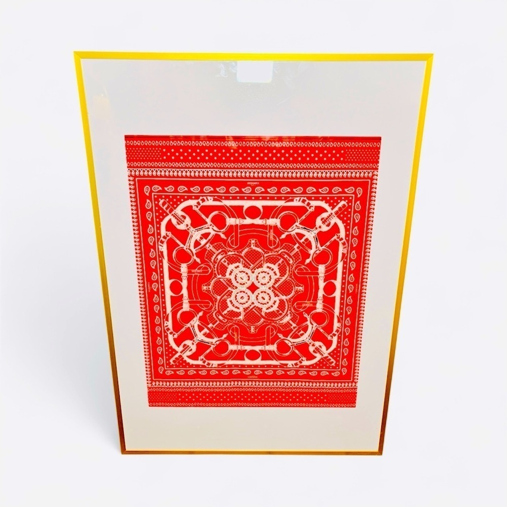 Hermès Framed Emblematic Wrapping Paper 2018 Authentic (1 Sheet, 19.5”x 19.5”)
